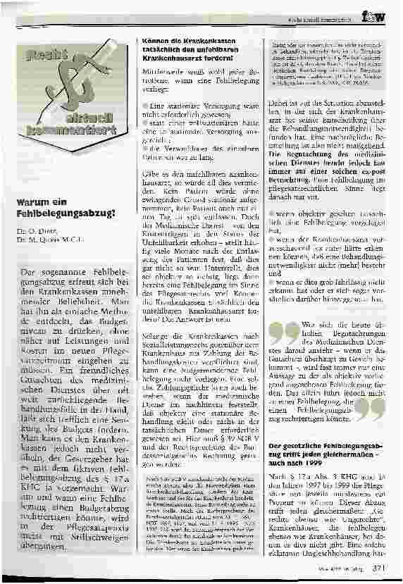 Vorschauseite 1: Warum ein Fehlbelegungsabzug?