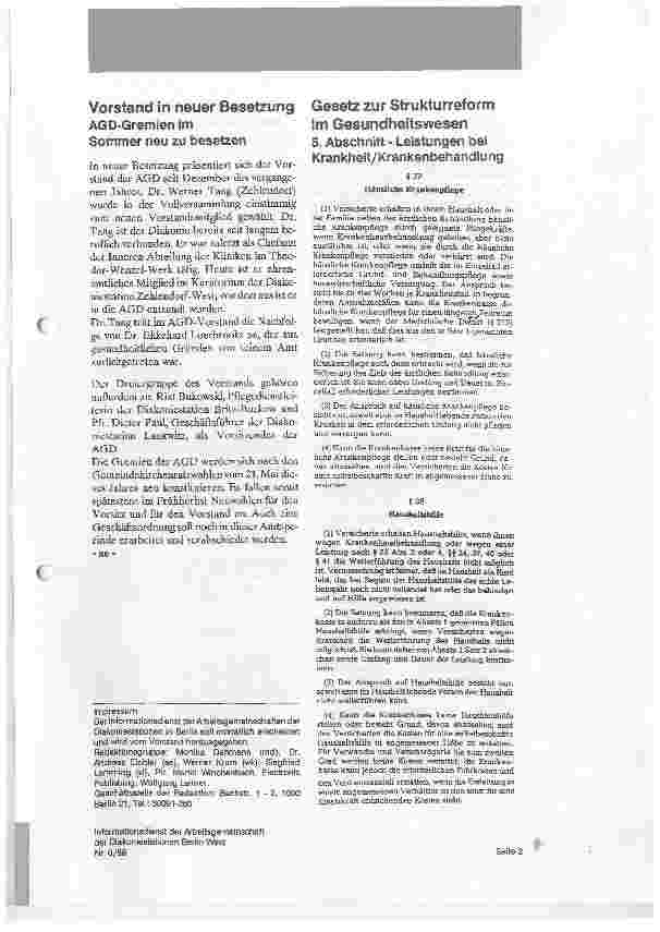 Vorschauseite 1: Gesetz zur Strukturreform im Gesundheitswesen 5. Abschnitt-Leistungen bei Krankheit/Krankenbehandlung