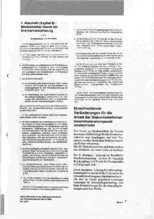 Vorschauseite 3: Gesetz zur Strukturreform im Gesundheitswesen 5. Abschnitt-Leistungen bei Krankheit/Krankenbehandlung