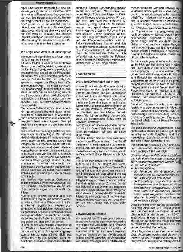 Vorschauseite 2: Auf dem Weg zum Krankenhaus 2000 Qualität in der Krankenpflege - Ist ihr Erhalt noch möglich?