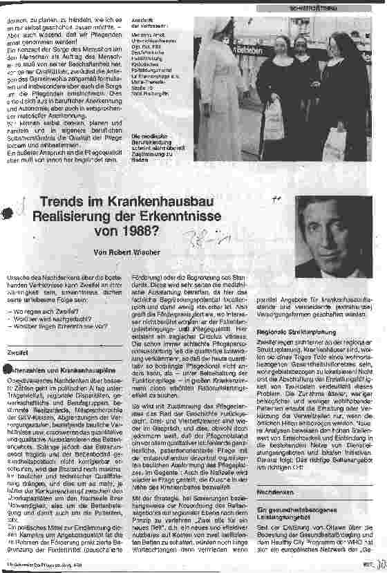 Vorschauseite 4: Auf dem Weg zum Krankenhaus 2000 Qualität in der Krankenpflege - Ist ihr Erhalt noch möglich?