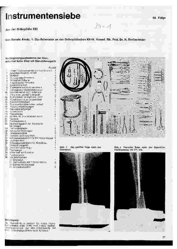 Vorschauseite 1: Instrumentensiebe Aus der Orthopädie XXI 64. Folge: