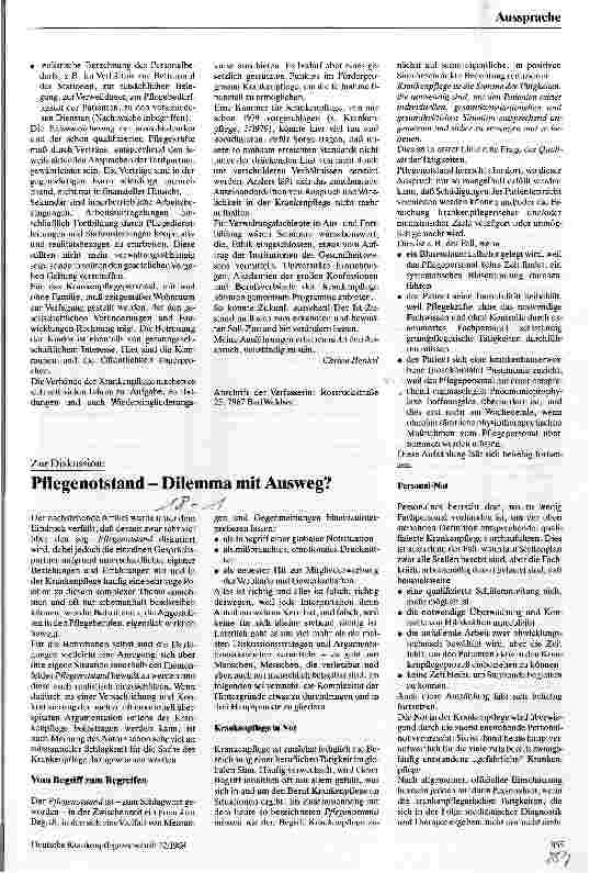 Vorschauseite 1: Pflegenotstand - Dilemma mit Ausweg?