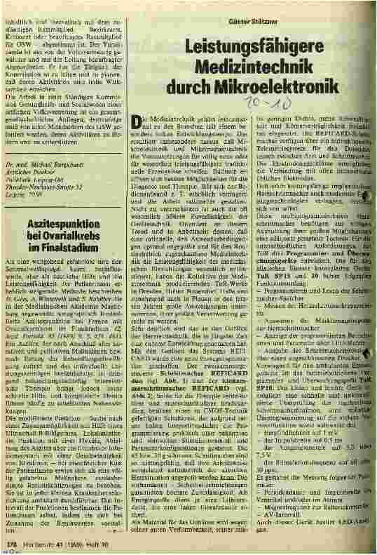 Vorschauseite 1: Leistungsfähigere Medizintechnik durch Mikroelektronik