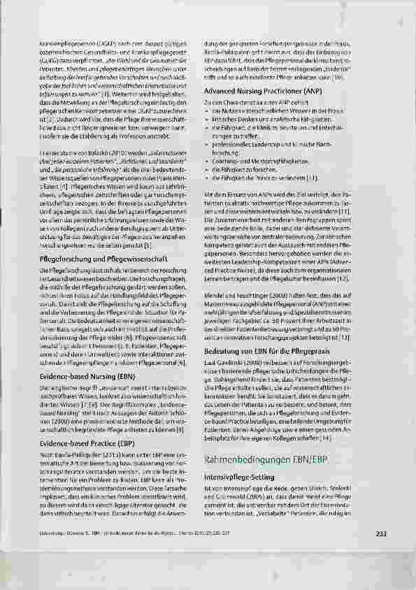 Vorschauseite 2: EBN - ein bedeutender Faktor zur Weiterentwicklung der (Intensiv-)Pflege