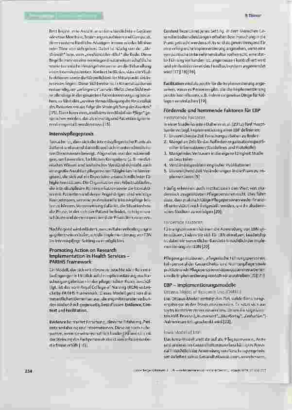 Vorschauseite 3: EBN - ein bedeutender Faktor zur Weiterentwicklung der (Intensiv-)Pflege