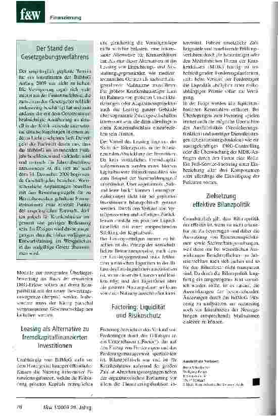 Vorschauseite 3: Bilanzpolitik im KrankenhausAdressatenorientierte Nutzung von Ermessensspielräumen und Sachverhaltsgestaltungen