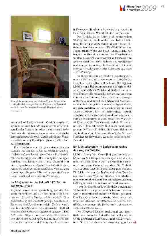 Vorschauseite 2: EinrichtungsplanungPflege von morgen - so sieht es der Designer