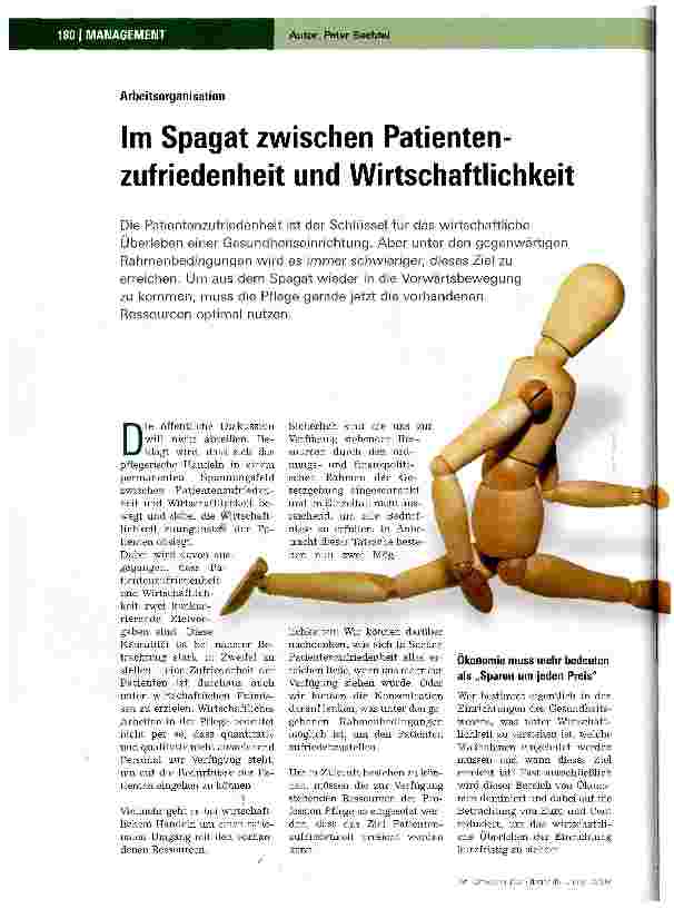 Vorschauseite 1: Im Spagat zwischen Patientenzufriedenheit und Wirtschaftlichkeit