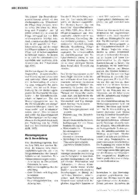 Vorschauseite 4: Gesundheitswirtschaft vernetzt Gesundheitsund Pflegemanager