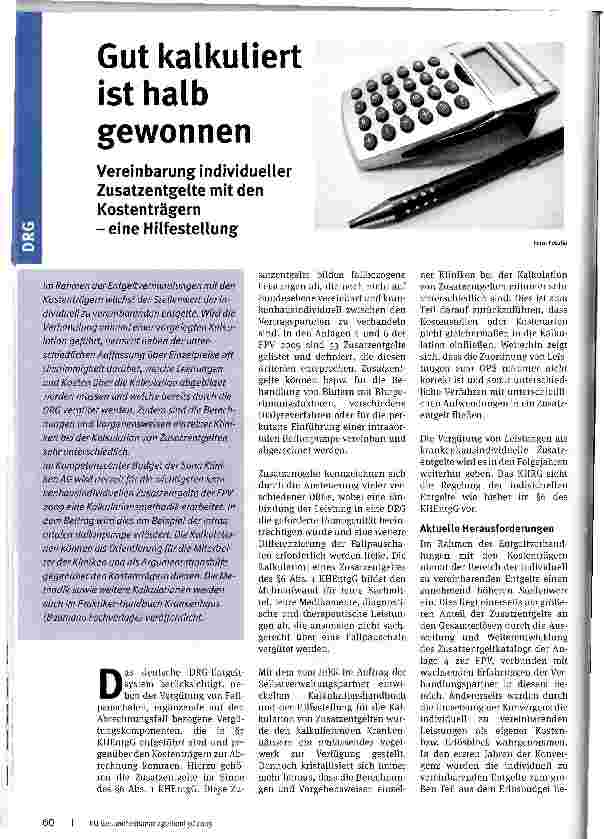 Vorschauseite 1: Gut kalkuliert ist halb gewonnen