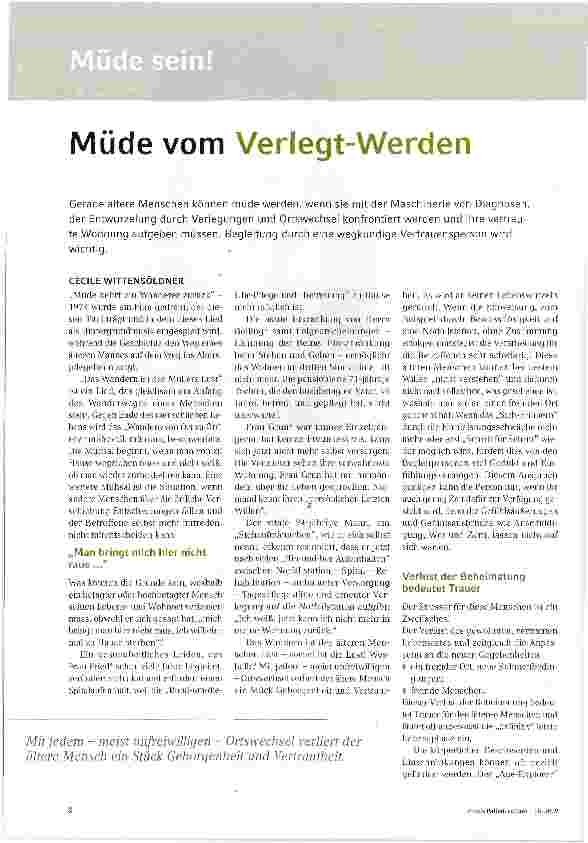 Vorschauseite 1: Müde vom Verlegt-Werden