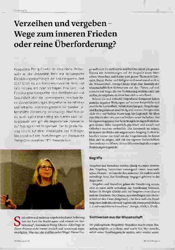 Vorschauseite 1: Verzeihen und vergeben - Wege zum inneren Frieden oder reine Überforderung?