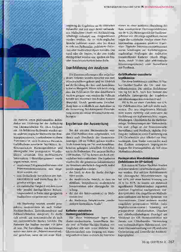 Vorschauseite 2: Wie viele nosokomiale Infektionen sind durch Hygieneprogramme vermeidbar? Ergebnisse einer neuen Meta-Analyse