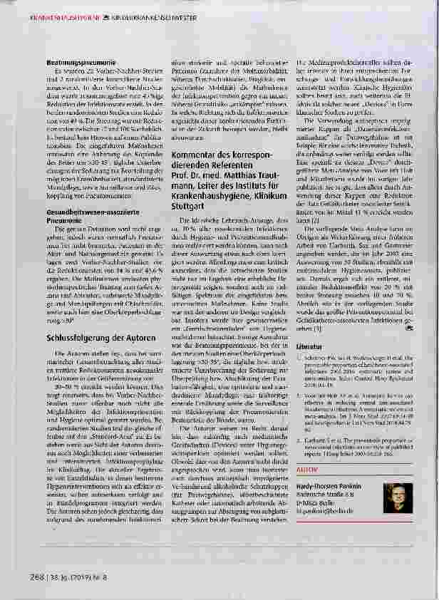 Vorschauseite 3: Wie viele nosokomiale Infektionen sind durch Hygieneprogramme vermeidbar? Ergebnisse einer neuen Meta-Analyse