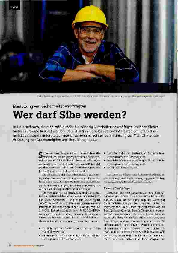 Vorschauseite 1: Wer darf Sibe werden?