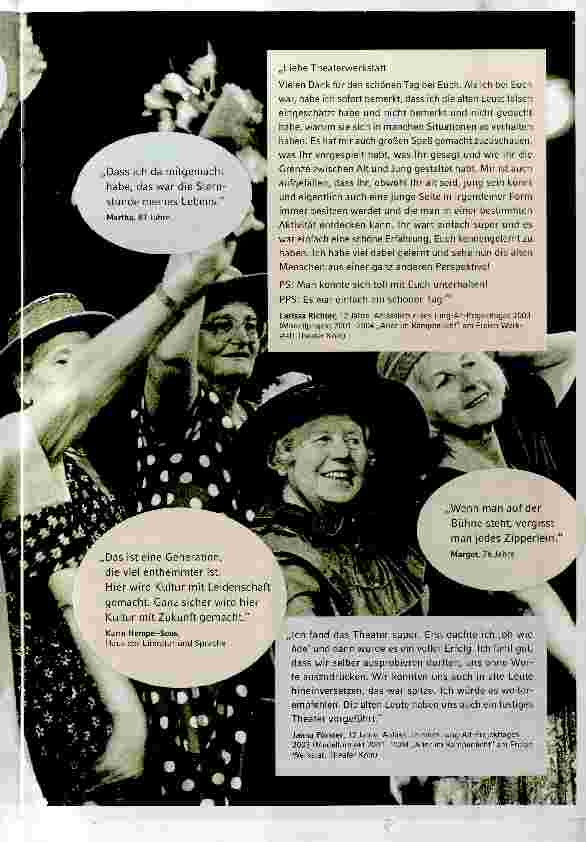 Vorschauseite 2: Theater des Lebens - gelebtes Theater. Vom Theatermachen mit alten Menschen