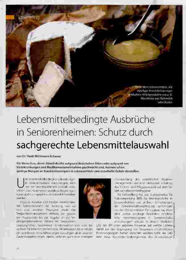Vorschauseite 1: Lebensmittelbedingte Ausbrüche in Seniorenheimen: Schutz durch sachgerechte Lebensmittelauswahl