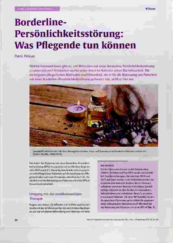 Vorschauseite 1: Borderline-Persönlichkeitsstörung: Was Pflegende tun können