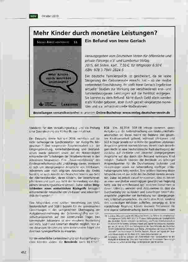 Vorschauseite 4: Empfehlungen des Deutschen Vereins zur Weiterentwicklung des Systems monetärer Unterstützung von Familien und Kindern