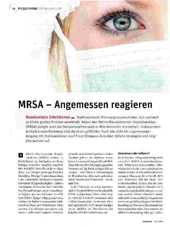 Vorschauseite 1: MRSA - Angemessen reagieren
