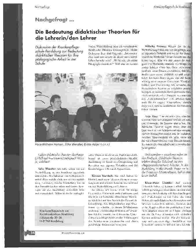 Vorschauseite 1: Die Bedeutung didaktischer Therorien für die Lehrerin /den Lehrer