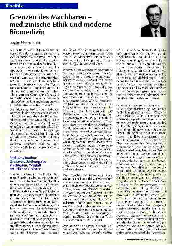 Vorschauseite 1: Grenzen des Machbaren - medizinische Ethik und moderne Biomedizin