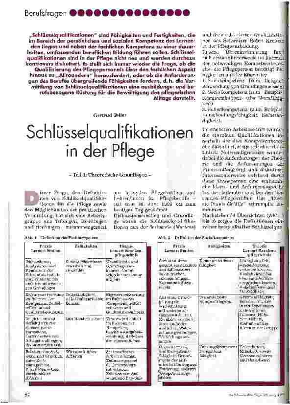 Vorschauseite 1: Schlüsselqualifikationen in der Pflege - teil 1: Theoretische Grundlagen _