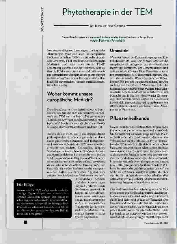 Vorschauseite 1: Phytotherapie in der TEM