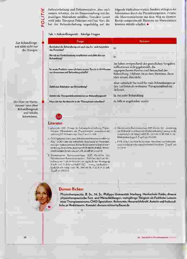 Vorschauseite 3: Behandlungszeit in der Physiotherapie