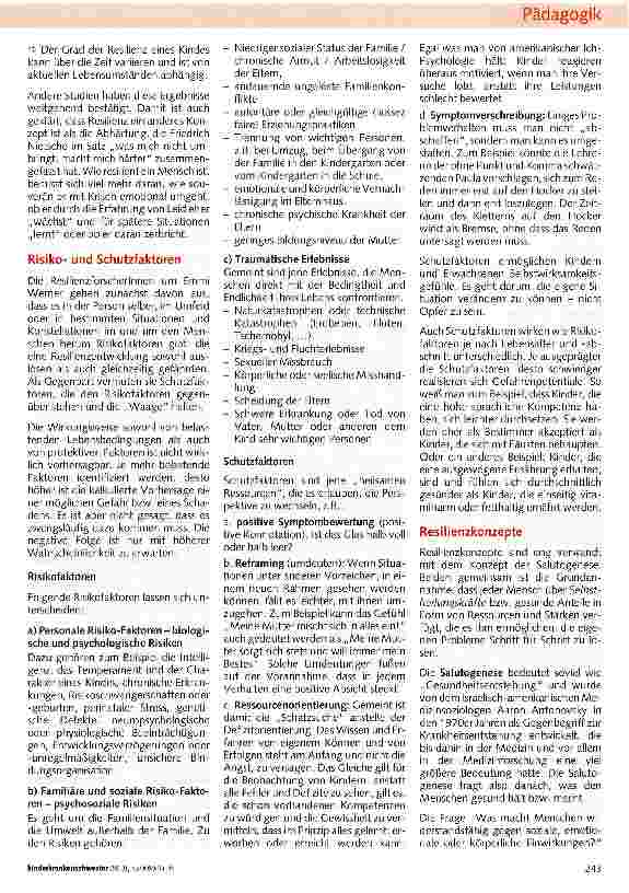 Vorschauseite 3: Resilienz fördern - (wie) geht das?