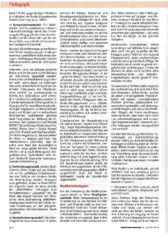 Vorschauseite 4: Resilienz fördern - (wie) geht das?