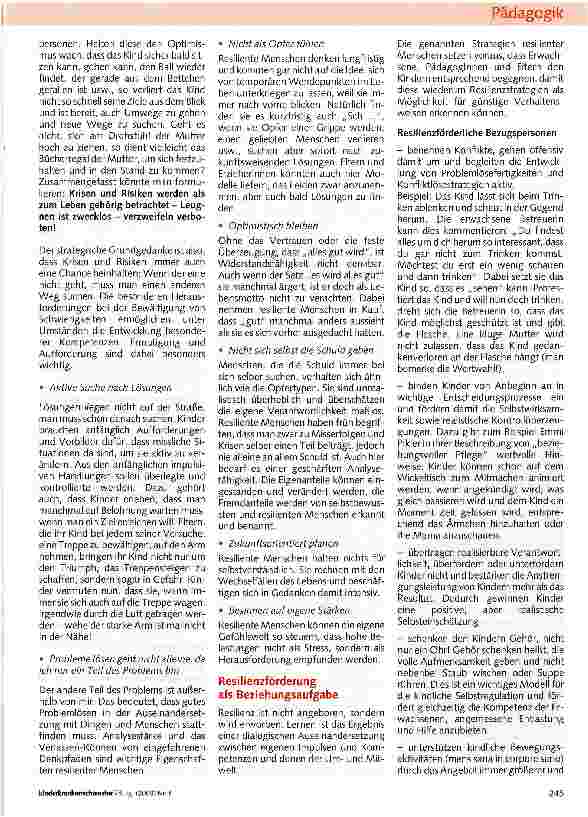 Vorschauseite 5: Resilienz fördern - (wie) geht das?