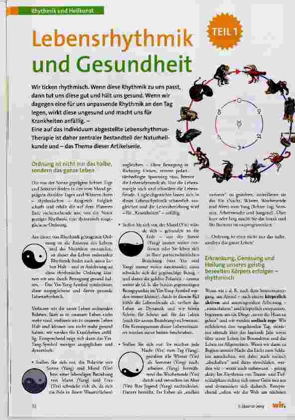 Vorschauseite 1: Lebensrhythmik und Gesundheit