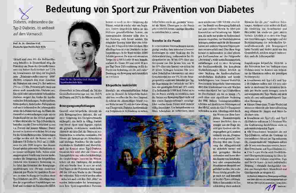 Vorschauseite 1: Bedeutung von Sport zur Prävention von Diabetes