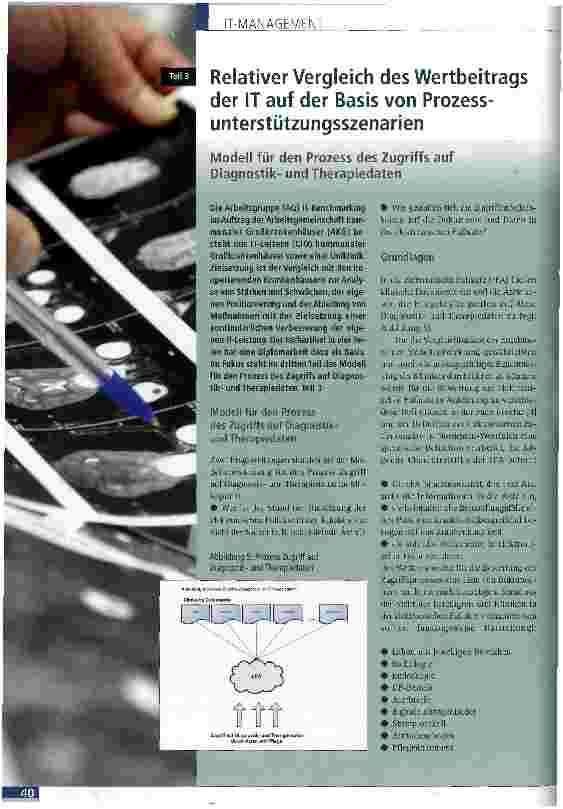 Vorschauseite 1: Relativer Vergleich des Wertbeitrags der IT auf der Basis von Prozess-unterstützungsszenarien