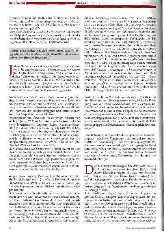 Vorschauseite 2: Die Regeln der Heilkunst - Rechtliche Aspekte einer Therapie jenseits der Schulmedizin -