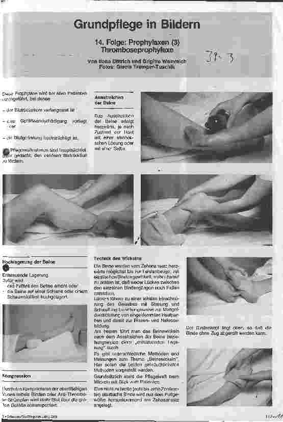 Vorschauseite 1: Grundpflege in Bildern 14. Folge: Prophylaxen (3) Thromboseprophylaxe