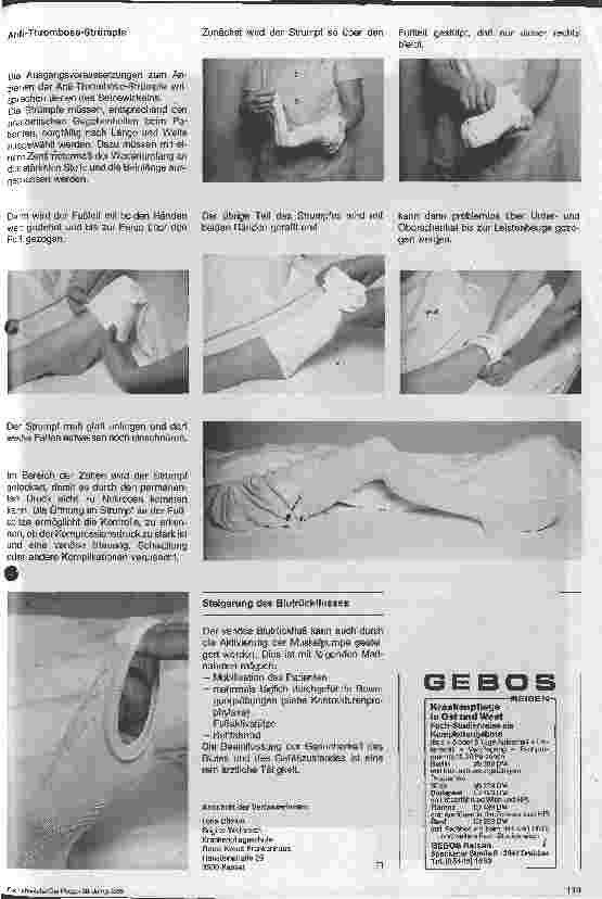 Vorschauseite 3: Grundpflege in Bildern 14. Folge: Prophylaxen (3) Thromboseprophylaxe