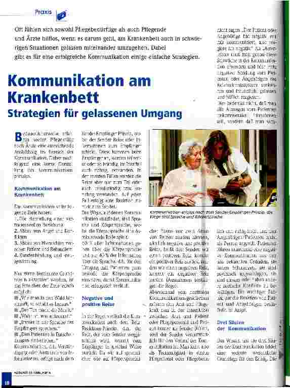 Vorschauseite 1: Kommunikation am Krankenbett Strategien für gelassenen Umgang