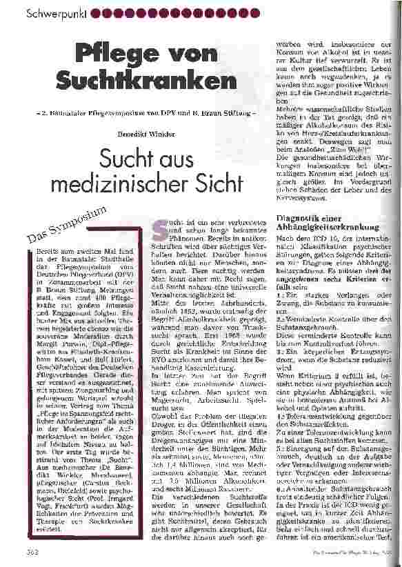Vorschauseite 1: Pflege von Suchtkranken Sucht aus medizinischer Sicht