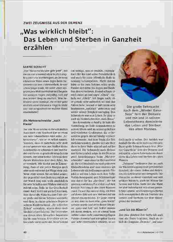 Vorschauseite 1: Was wirklich bleibt Das Leben und Sterben in Ganzheit erzählen