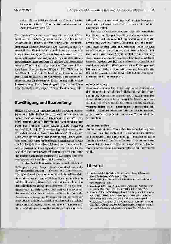 Vorschauseite 2: Die Bedeutung sexualisierter Gewalt für männliche Betroffene