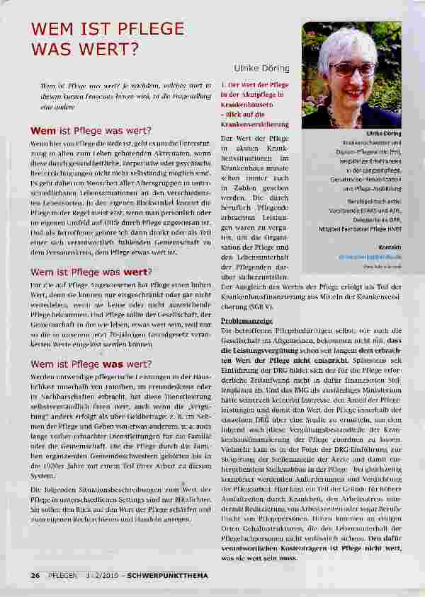 Vorschauseite 1: WEM IST PFLEGE WAS WERT?