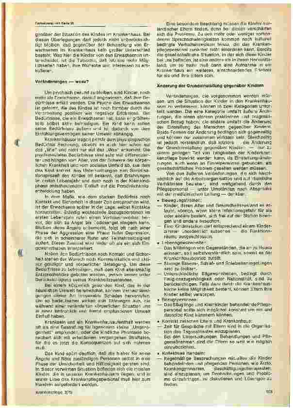 Vorschauseite 2: Kind und Krankenhaus Verbesserungsvorschläge zur sozialen Situation