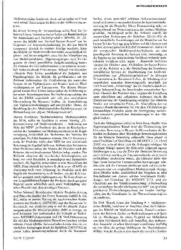 Vorschauseite 2: BVMed-Sonderveranstaltung „Das Medizinproduktegesetz in der praktischen Umsetzung
