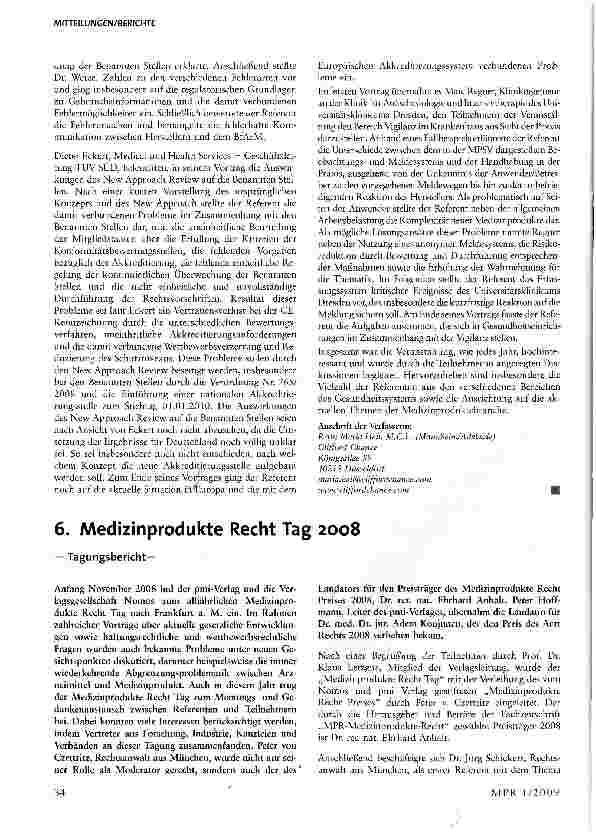 Vorschauseite 3: BVMed-Sonderveranstaltung „Das Medizinproduktegesetz in der praktischen Umsetzung