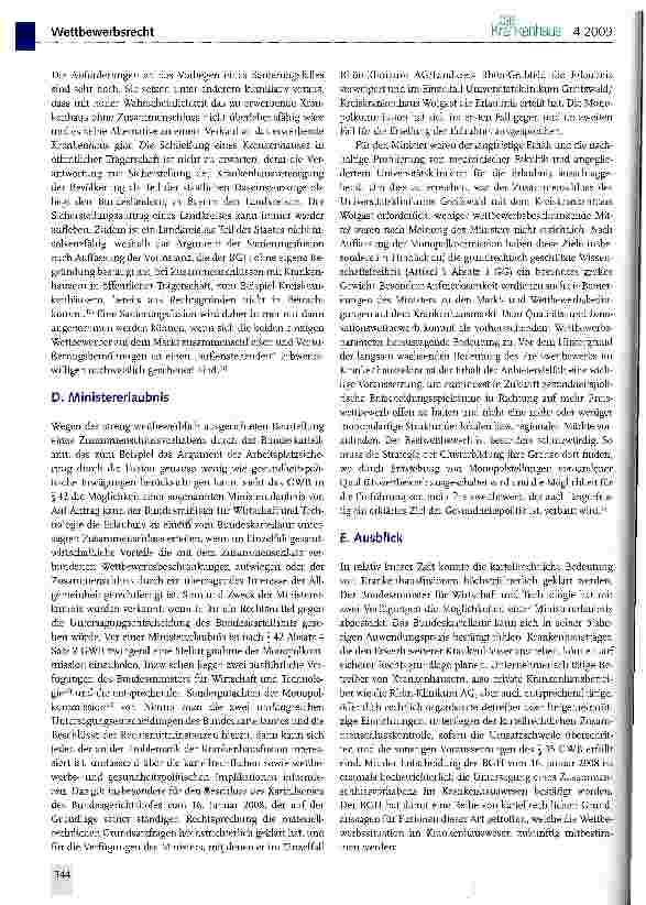 Vorschauseite 5: Krankenhausfusionen und ihre Kontrolle nach dem Gesetz gegen Wettbewerbsbeschränkungen (GWB)