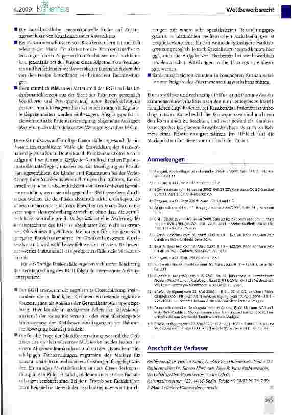 Vorschauseite 6: Krankenhausfusionen und ihre Kontrolle nach dem Gesetz gegen Wettbewerbsbeschränkungen (GWB)