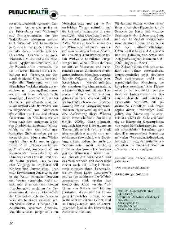 Vorschauseite 2: Die Bedeutung von Bäumen und Wäldern für die Gesundheit des Menschen